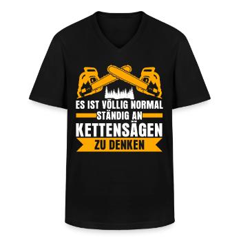 Kettensäge Holzfäller Motorsäge - Männer-T-Shirt mit V-Ausschnitt - Schwarz - Vorne - AI Model Male 178 dark (178cm)