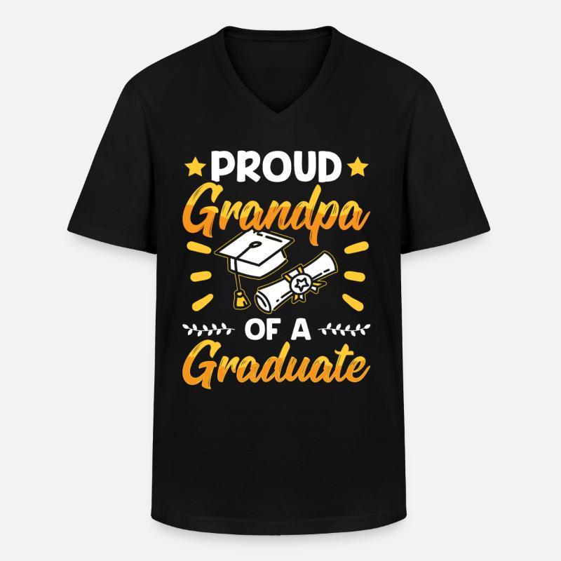 Stolzer Großvater Eines Absolventen Absolvent - Männer-T-Shirt mit V-Ausschnitt - Schwarz