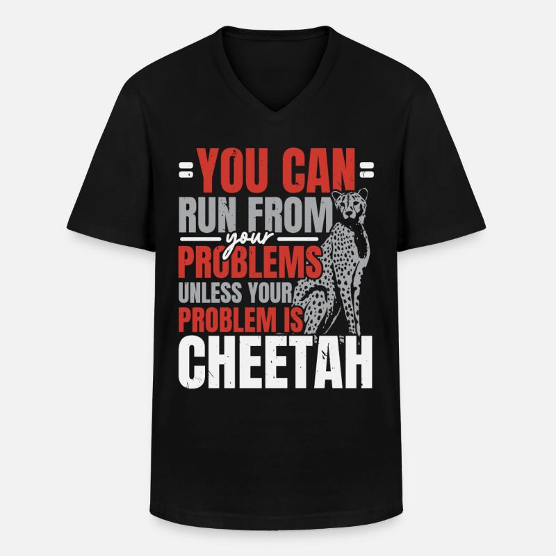 Gepardenflüsterer Wildtier Tierpfleger - Männer-T-Shirt mit V-Ausschnitt - Schwarz