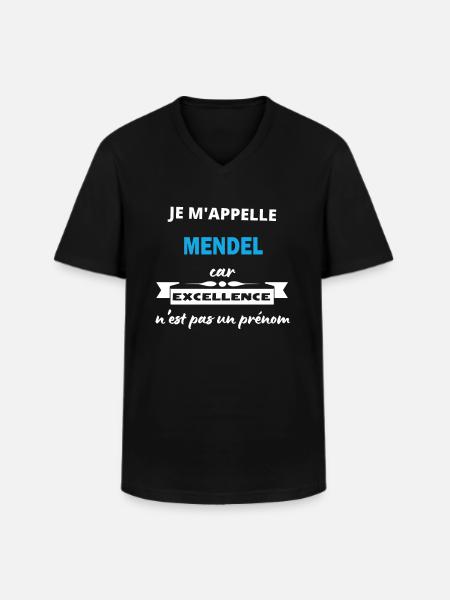 Je m'appelle excellence Mendel - T-shirt col V Homme - noir