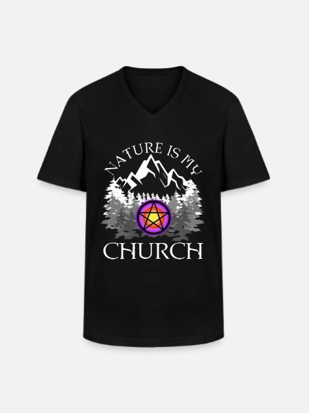 Nature Is My Church - Men's V-Neck T-Shirt - black