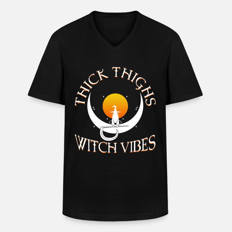 Thick Thighs Witch Vibes - Men's V-Neck T-Shirt - black
