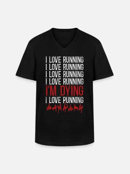 Running Runner Half Marathon - Männer-T-Shirt mit V-Ausschnitt - Schwarz