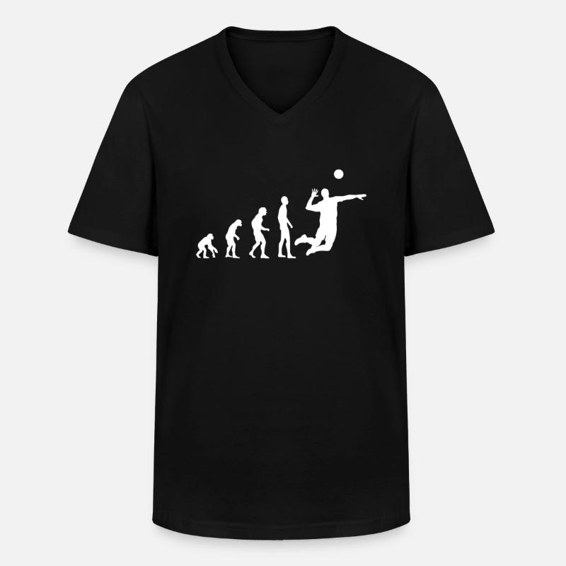 Évolution du volleyball - T-shirt col V Homme - noir