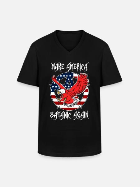 Make America Satanic Again - Men's V-Neck T-Shirt - black