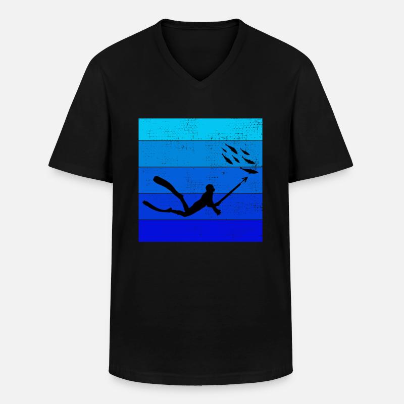 Speerfischen Speerfischen Speerfischer Fischen - Männer-T-Shirt mit V-Ausschnitt - Schwarz
