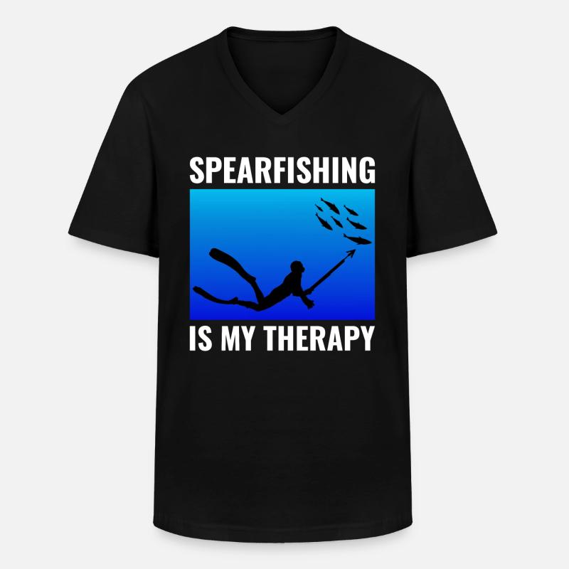 Speerfischen Speerfischen Speerfischer Fischen - Männer-T-Shirt mit V-Ausschnitt - Schwarz