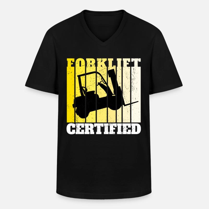 Gabelstaplerfahrer Staplerfahrer Forklift - Männer-T-Shirt mit V-Ausschnitt - Schwarz