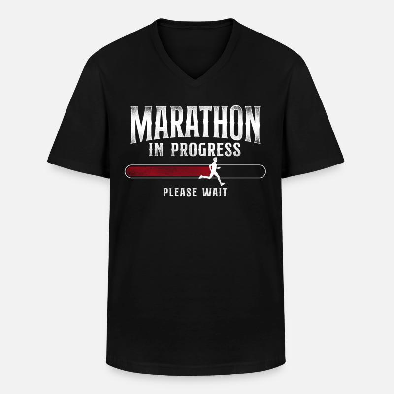 Running Runner Half Marathon - Men's V-Neck T-Shirt - black