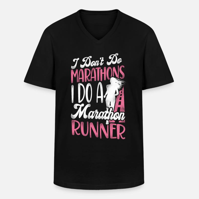 Running Runner Half Marathon - Men's V-Neck T-Shirt - black