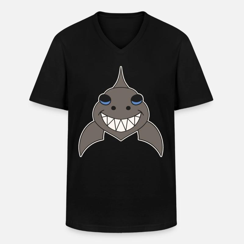 Haifisch - Männer-T-Shirt mit V-Ausschnitt - Schwarz
