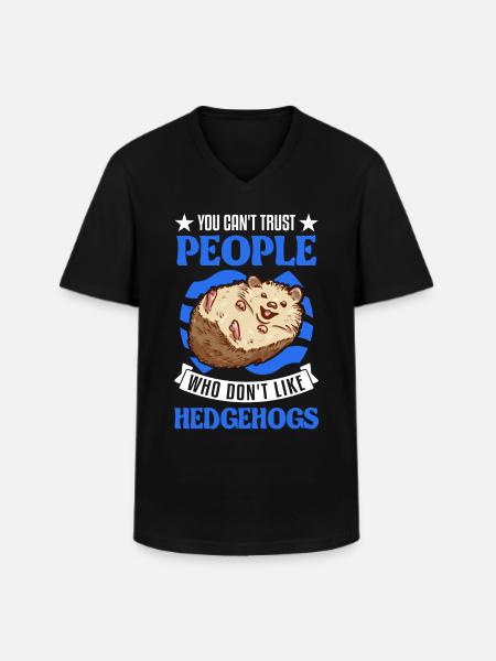 Igel Geschenk Stacheligel - Männer-T-Shirt mit V-Ausschnitt - Schwarz