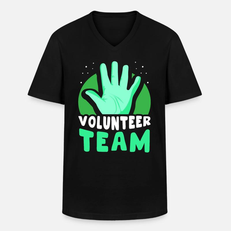 Freiwilligen Team Beruf Freiwilliger Freiwillig - Männer-T-Shirt mit V-Ausschnitt - Schwarz