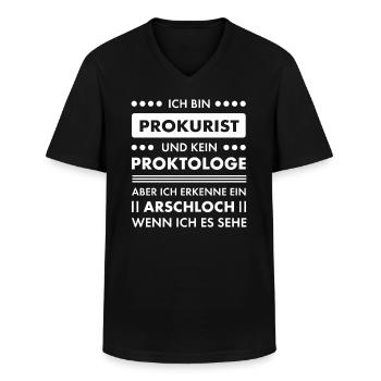 Prokurist I Prokura juristisches Motiv für - Männer-T-Shirt mit V-Ausschnitt - Schwarz - Vorne - AI Model Male 178 dark (178cm)