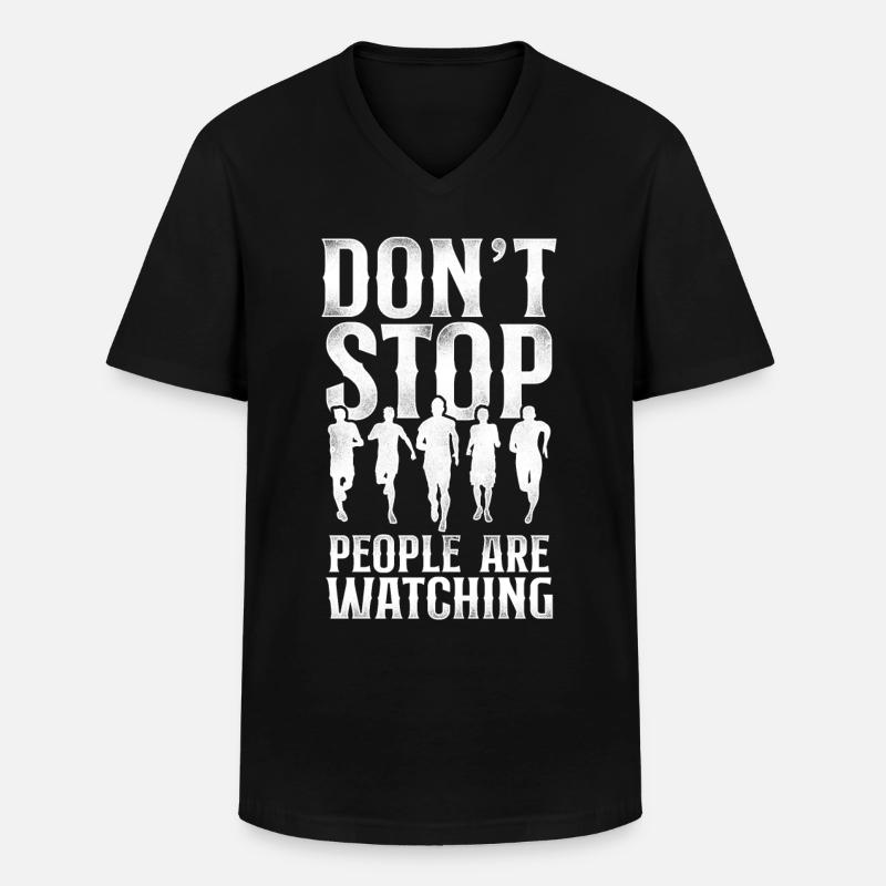 Running Runner Half Marathon - Männer-T-Shirt mit V-Ausschnitt - Schwarz