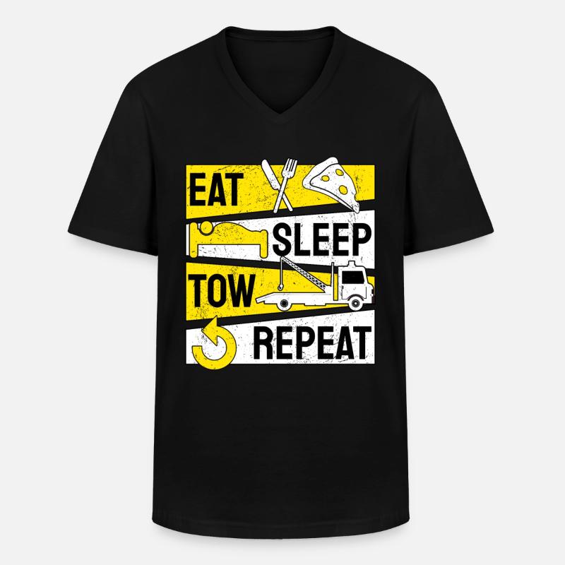 Abschlepper Abschleppdienst Abschleppwagenfahrer - Männer-T-Shirt mit V-Ausschnitt - Schwarz