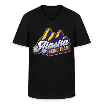 Alaska Wanderteam Wanderer Wandern Wanderung - Männer-T-Shirt mit V-Ausschnitt - Schwarz - Vorne - AI Model Male 178 dark (178cm)