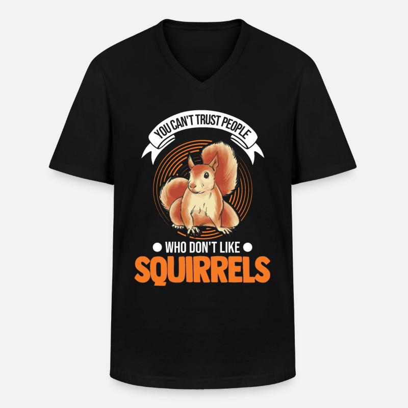 Eichhörnchen Geschenk Grauhörnchen Squirrel - Männer-T-Shirt mit V-Ausschnitt - Schwarz