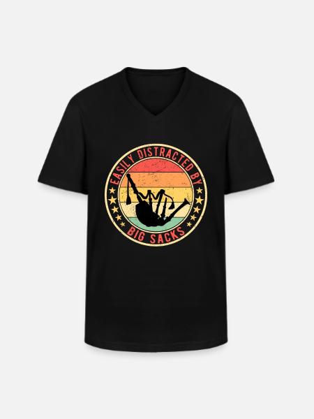 Bagpipes Bagpiper - Men's V-Neck T-Shirt - black