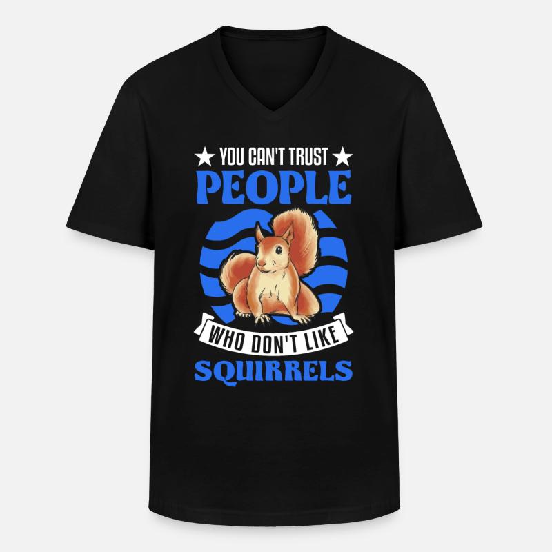 Eichhörnchen Geschenk Grauhörnchen Squirrel - Männer-T-Shirt mit V-Ausschnitt - Schwarz