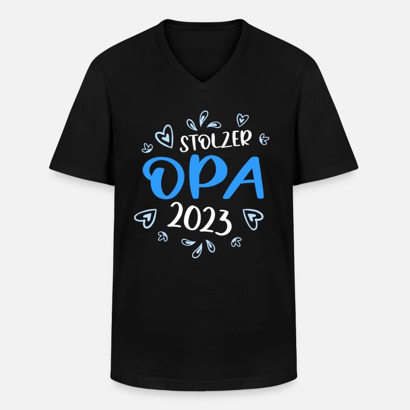 Stolzer frischgebackener Opa - Männer-T-Shirt mit V-Ausschnitt - Schwarz
