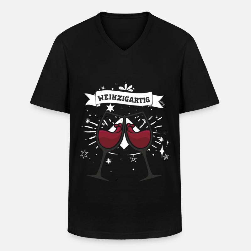 Weinzigartig - Männer-T-Shirt mit V-Ausschnitt - Schwarz