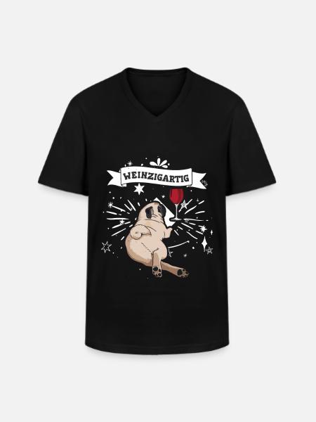 Weinzigartig - Männer-T-Shirt mit V-Ausschnitt - Schwarz