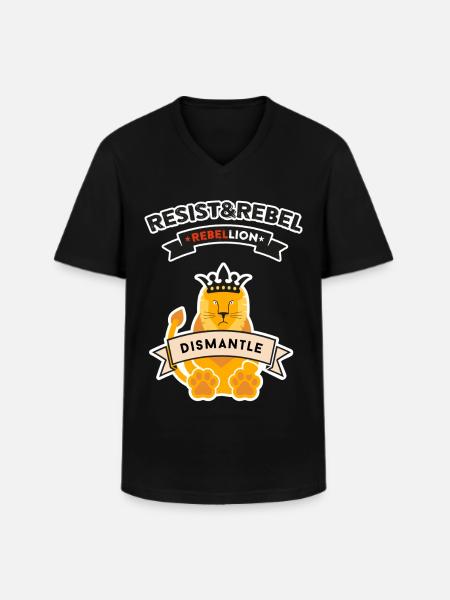 RR22 RebelXLion - Men's V-Neck T-Shirt - black