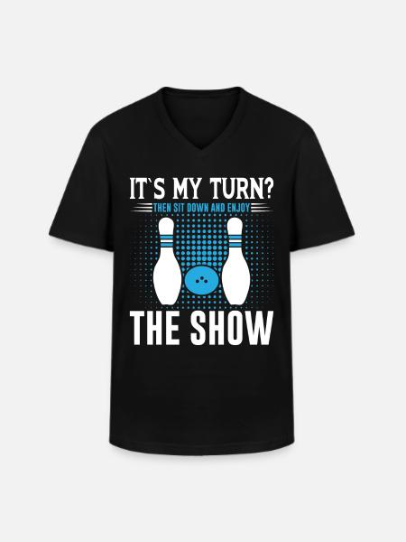 Bowling - Männer-T-Shirt mit V-Ausschnitt - Schwarz