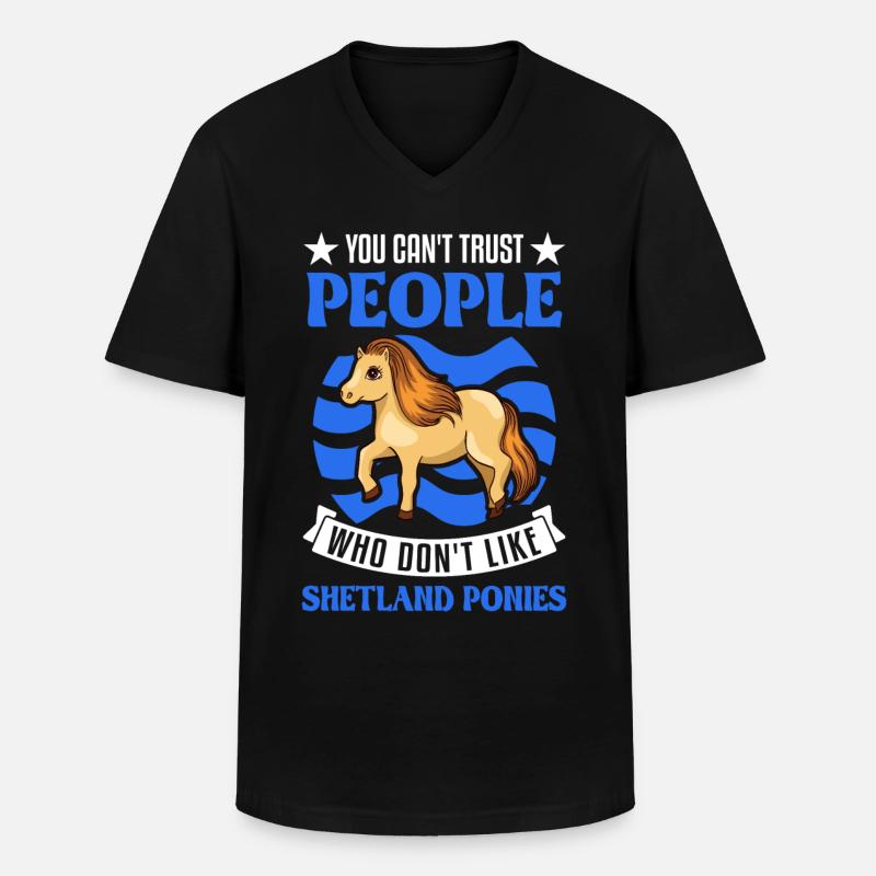 Shetland Pony Geschenk Shetty - Männer-T-Shirt mit V-Ausschnitt - Schwarz