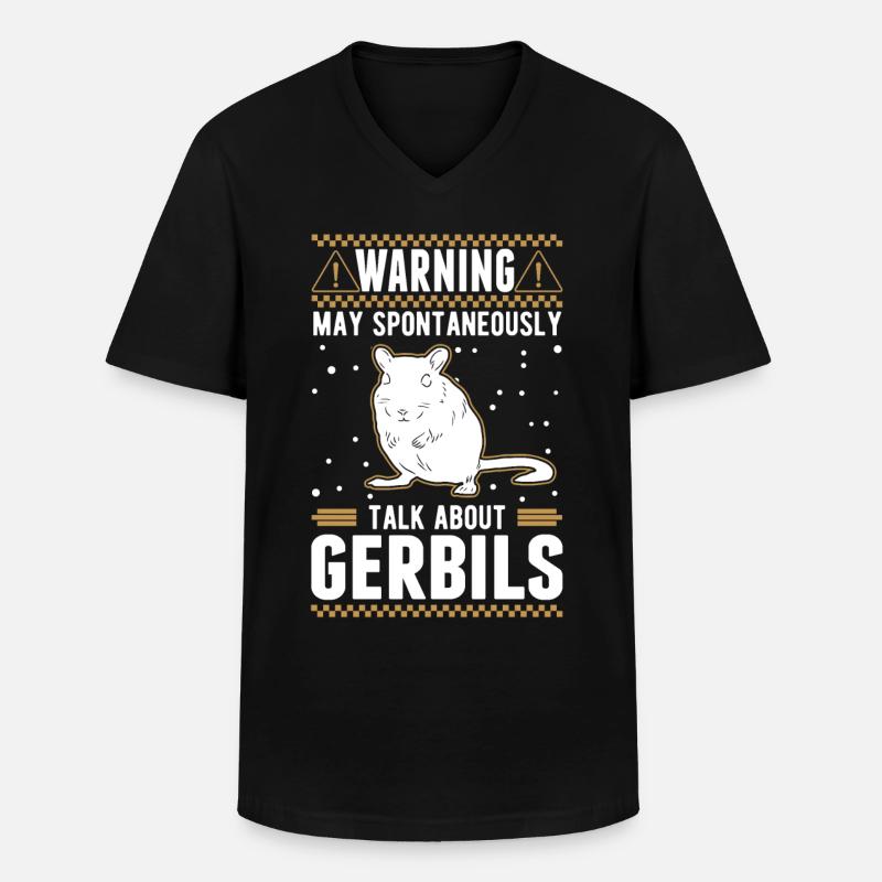Warning Gerbil Gerbil Gerbil - Men's V-Neck T-Shirt - black