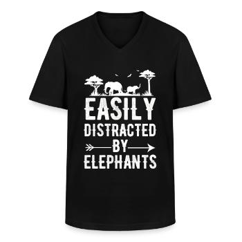 Elefant Geschenk Für Rüssel Afrika Wildnis Zoo - Männer-T-Shirt mit V-Ausschnitt - Schwarz - Vorne - AI Model Male 178 dark (178cm)