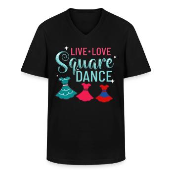 Square Dance Musik Caller Volkstanz Tänzer Usa - Männer-T-Shirt mit V-Ausschnitt - Schwarz - Vorne - AI Model Male 178 dark (178cm)