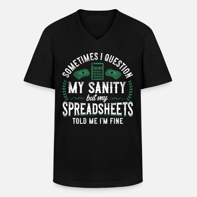Comptable Comptable Comptable Comptabilité - T-shirt col V Homme - noir
