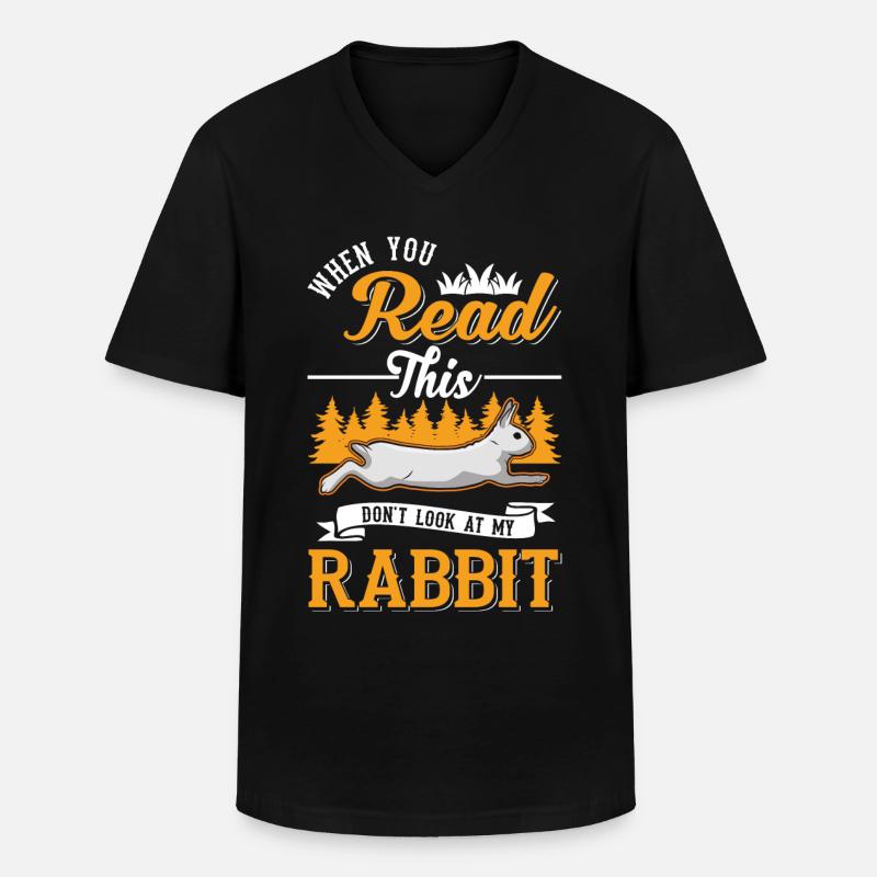Rabbit Rabbit Rabbit Rabbit - Men's V-Neck T-Shirt - black