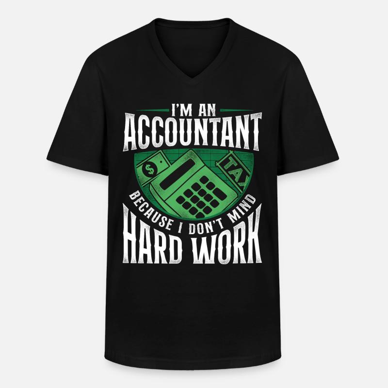 Comptable Comptable Comptable Comptabilité - T-shirt col V Homme - noir