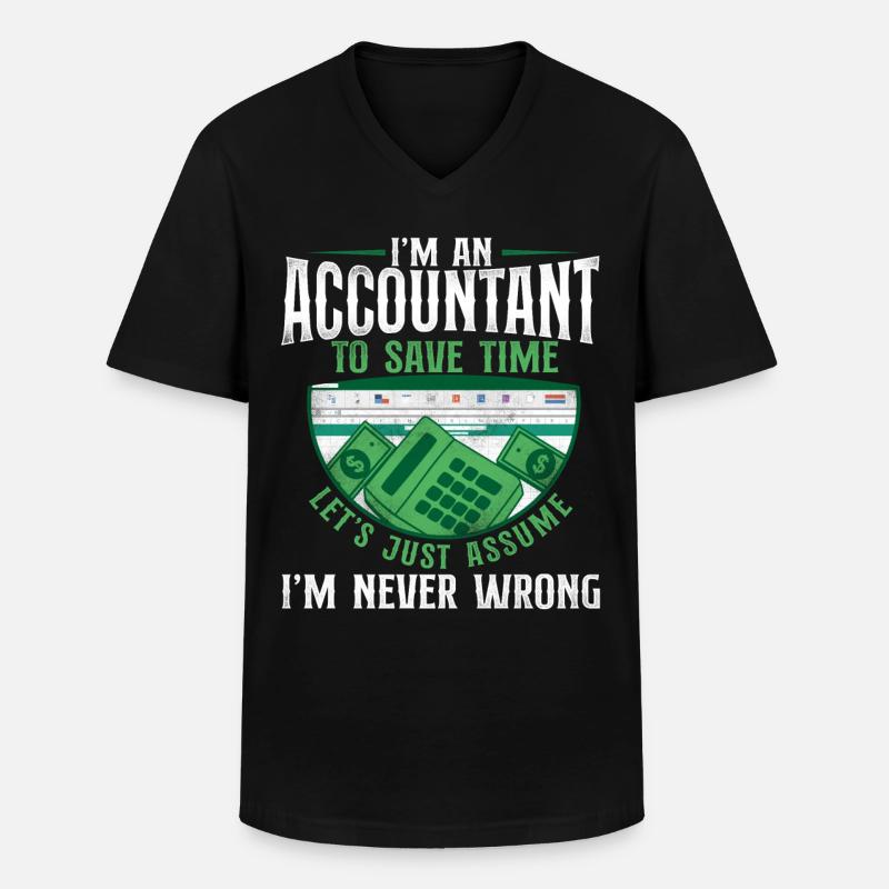 Accountant Bookkeeper Accounting - Männer-T-Shirt mit V-Ausschnitt - Schwarz