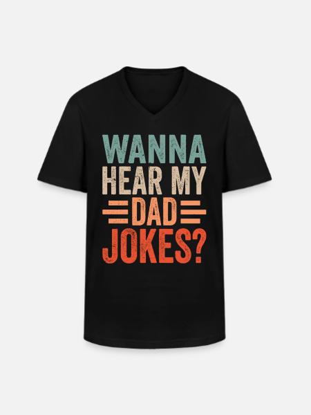 Papa Joke Far Joke Far Jokes - Klassisk herre T-shirt med V-udskæring - sort