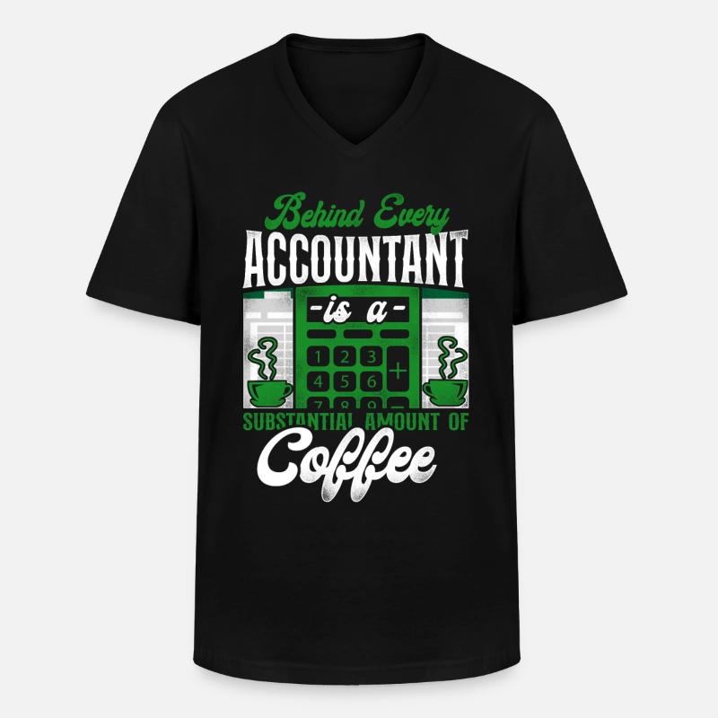 Comptable Comptable Comptable Comptabilité - T-shirt col V Homme - noir