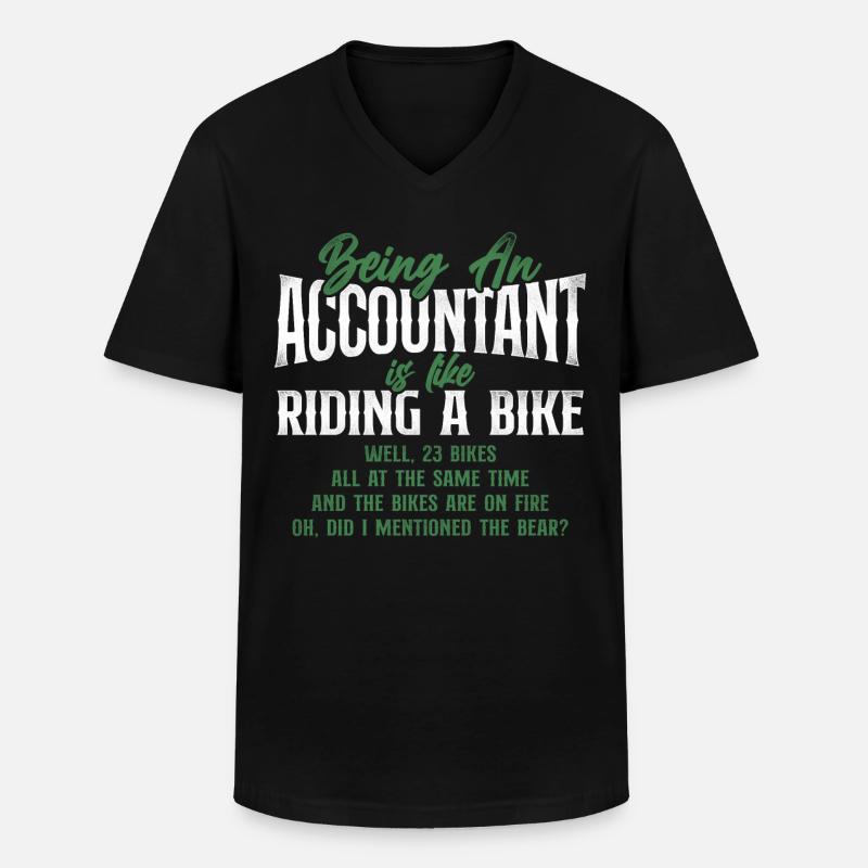 Accountant Bookkeeper Accounting - Männer-T-Shirt mit V-Ausschnitt - Schwarz