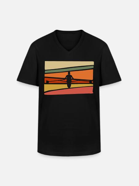 Rowing Canoeing Rowing Retro Rower - Men's V-Neck T-Shirt - black