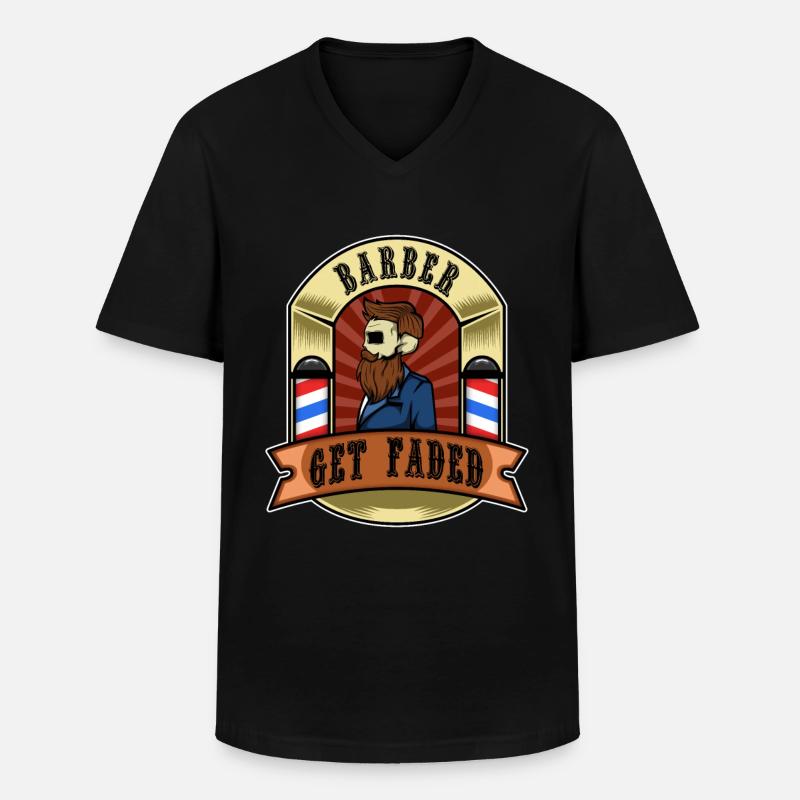 Get Faded Baber - Männer-T-Shirt mit V-Ausschnitt - Schwarz