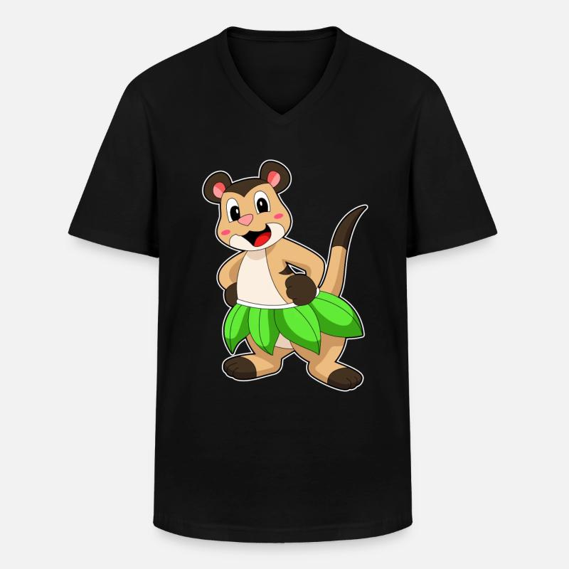Suricates dansant ballet - T-shirt col V Homme - noir