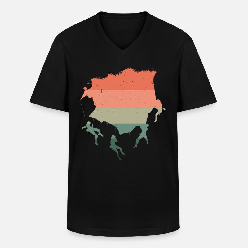 Boulderer Felskletterer Bergsteigen Bouldern - Männer-T-Shirt mit V-Ausschnitt - Schwarz