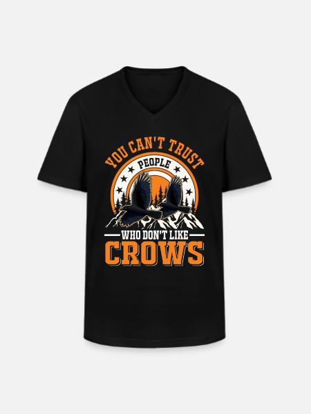 Krage Ravn Ravn Krage Holder Krage Opdrætter - Klassisk herre T-shirt med V-udskæring - sort