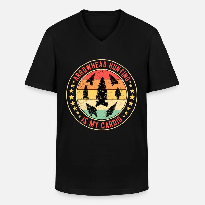 Arrowhead Hunter Pfeilspitzen Speerspitze - Männer-T-Shirt mit V-Ausschnitt - Schwarz