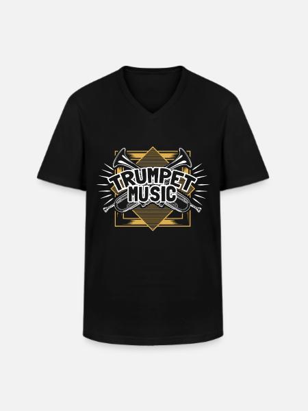 Trumpet Wind Instrument Musicians - Men's V-Neck T-Shirt - black