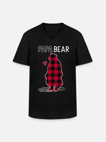 Papa Bear - Men's V-Neck T-Shirt - black