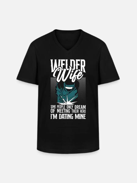 Welder Welding Marriage Wedding - Men's V-Neck T-Shirt - black