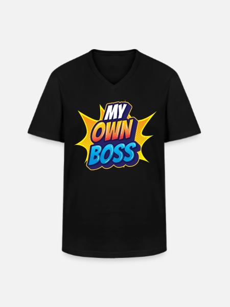 My Own Boss Self-Employed Freelancer - Men's V-Neck T-Shirt - black